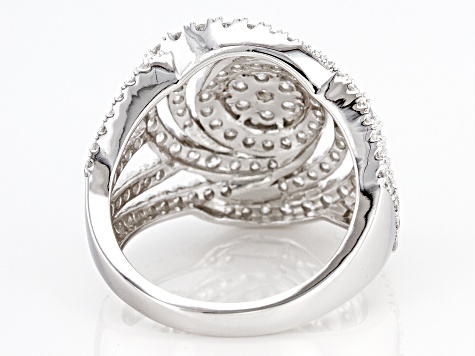 Pre-Owned White Diamond 10K White Gold Cocktail Ring 1.50ctw
