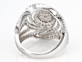 Pre-Owned White Diamond 10K White Gold Cocktail Ring 1.50ctw