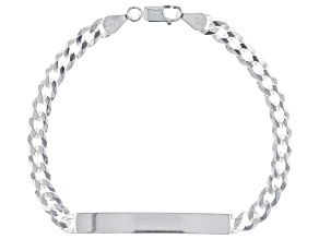 Pre-Owned Sterling Silver 5.3mm Curb Link Bar Bracelet