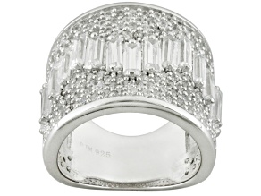 Pre-Owned Cubic Zirconia Rhodium Over Sterling Silver Ring 7.35ctw (5.99ctw DEW)