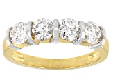 Pre-Owned Moissanite 3k yellow gold band ring 1.16ctw DEW