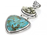 Pre-Owned Turquoise in Matrix And Pyrite Sterling Silver Pendant