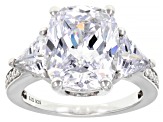 Pre-Owned White Cubic Zirconia Platinum Over Sterling Silver Anniversary Ring 11.38ctw