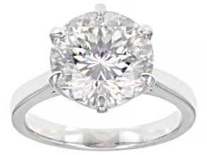 Pre-Owned Moissanite platineve solitaire ring 5.67ct DEW