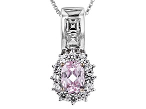 Pre-Owned Pink Kunzite Sterling Silver Pendant With Chain 1.84ctw