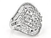 Pre-Owned White Diamond 10K White Gold Cluster Ring 2.00ctw