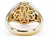 Pre-Owned Moissanite 14k yellow gold over silver mens ring 1.05ctw DEW.