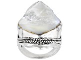 Pre-Owned White Mother-of-Pearl Silver Statement Ring