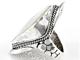 Pre-Owned White Mother-of-Pearl Silver Statement Ring