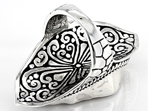 Pre-Owned White Mother-of-Pearl Silver Statement Ring