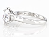 Pre-Owned Moissanite Castle Cut Platineve Solitaire Ring 2.70ct DEW.