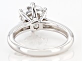 Pre-Owned Moissanite Castle Cut Platineve Solitaire Ring 2.70ct DEW.