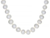 Pre-Owned White Cultured Freshwater Pearl Rhodium Over Sterling Silver 24 Inch Strand Necklace
