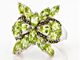Pre-Owned Green Peridot Rhodium Over Sterling Silver ring 2.55ctw