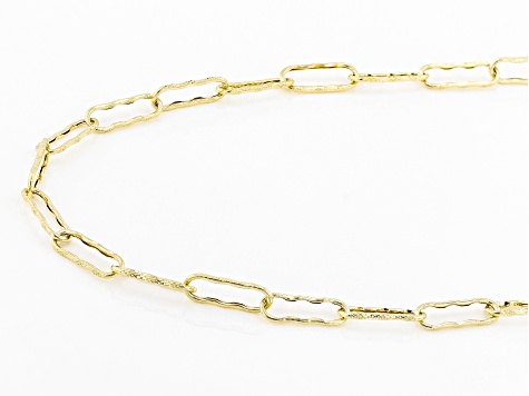Pre-Owned 10K Yellow Gold Textured Paperclip Chain