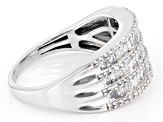 Pre-Owned White Diamond 10k White Gold Multi-Row Wide Band Ring .85ctw