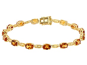 Pre-Owned Orange Madeira Citrine 18K Yellow Gold Over Sterling Silver Bracelet 8.67ctw