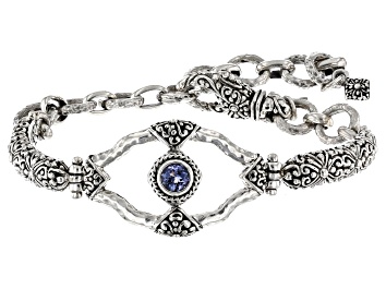 Picture of Pre-Owned Blue Tanzanite Sterling Silver Bracelet .42ct