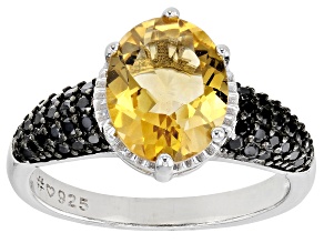 Pre-Owned Yellow Citrine Rhodium Over Sterling Silver Ring 2.60ctw