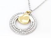 Pre-Owned White Cubic Zirconia Rhodium And 18k Yellow Gold Over Sterling Silver Pendant With Chain 0