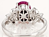 Pre-Owned Red Indian Ruby Rhodium Over Sterling Silver Ring 2.37ctw