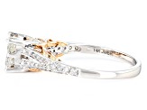 Pre-Owned White Diamond 14k White And Rose Gold Ring 0.65ctw