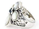 Pre-Owned White Mother-Of-Pearl Sterling Silver Ring