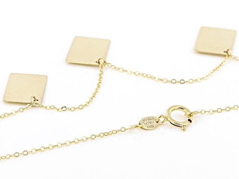 Pre-Owned 10K Yellow Gold Card Station Necklace