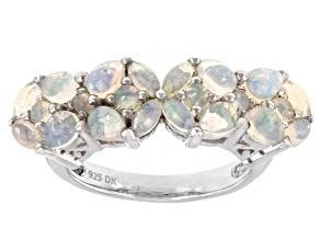 Pre-Owned Multicolor Ethiopian Opal Rhodium Over Sterling Silver Ring 1.04ctw