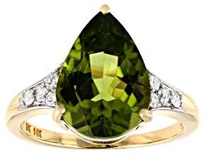 Pre-Owned Green Peridot 14k Yellow Gold Ring 4.83ctw
