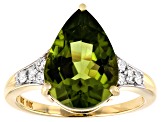 Pre-Owned Green Peridot 14k Yellow Gold Ring 4.83ctw