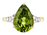 Pre-Owned Green Peridot 14k Yellow Gold Ring 4.83ctw