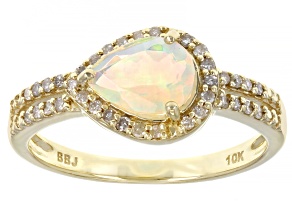 Pre-Owned Multicolor Ethiopian Opal 10k Yellow Gold Ring 0.70ctw