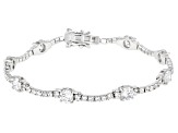 Pre-Owned White Cubic Zirconia Rhodium Over Sterling Silver Bracelet 8.56ctw
