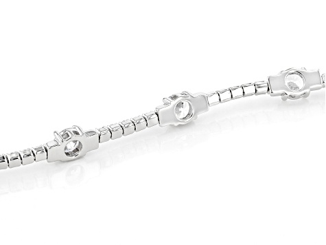 Pre-Owned White Cubic Zirconia Rhodium Over Sterling Silver Bracelet 8.56ctw