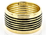 Pre-Owned 10K Yellow Gold Black Enamel Stripe Ring