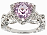 Pre-Owned Pink Kunzite Rhodium Over Sterling Silver Ring 3.52ctw