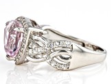 Pre-Owned Pink Kunzite Rhodium Over Sterling Silver Ring 3.52ctw