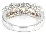 Pre-Owned Multicolor Ethiopian Opal Rhodium Over Sterling Silver Band Ring 1.52ctw