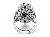 Pre-Owned Novel™ Quartz Silver Hammered Ring 3.40ct