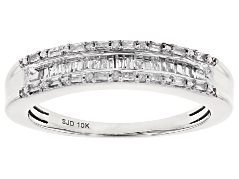 Pre-Owned White Diamond 10k White Gold Band Ring 0.25ctw