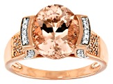 Pre-Owned Peach Morganite 10K Rose Gold Ring 2.94ctw