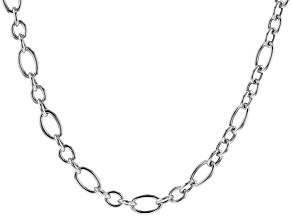 Pre-Owned Rhodium Over Sterling Silver 20 Inch Figaro Necklace