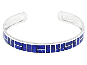 Pre-Owned Blue Lapis Lazuli Sterling Silver Cuff Bracelet