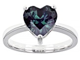 Pre-Owned Blue Lab Created Alexandrite Rhodium Over Sterling Silver Ring 2.70ct