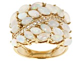 Pre-Owned Ethiopian Opal 18k Yellow Gold over Silver Ring 2.19ctw