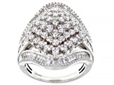Pre-Owned White Cubic Zirconia Platinum Over Sterling Silver Ring 4.30ctw