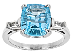 Pre-Owned Sky Blue Topaz Rhodium Over Sterling Silver Ring 5.41ctw