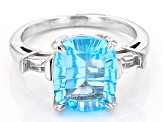 Pre-Owned Sky Blue Topaz Rhodium Over Sterling Silver Ring 5.41ctw