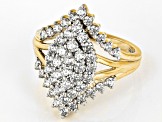 Pre-Owned White Cubic Zirconia 18k Yellow Gold Over Sterling Silver Ring 2.60ctw